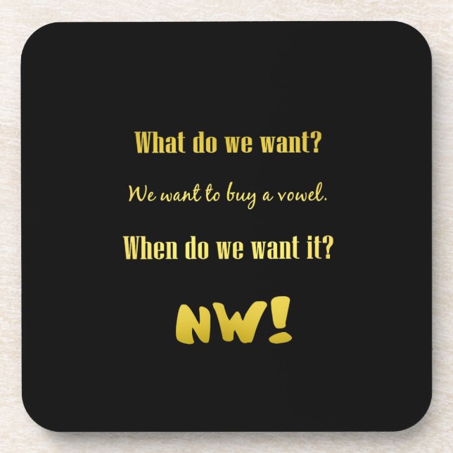 Dessous-de-verre Funny Buy a Vowel — Now! (Devant)