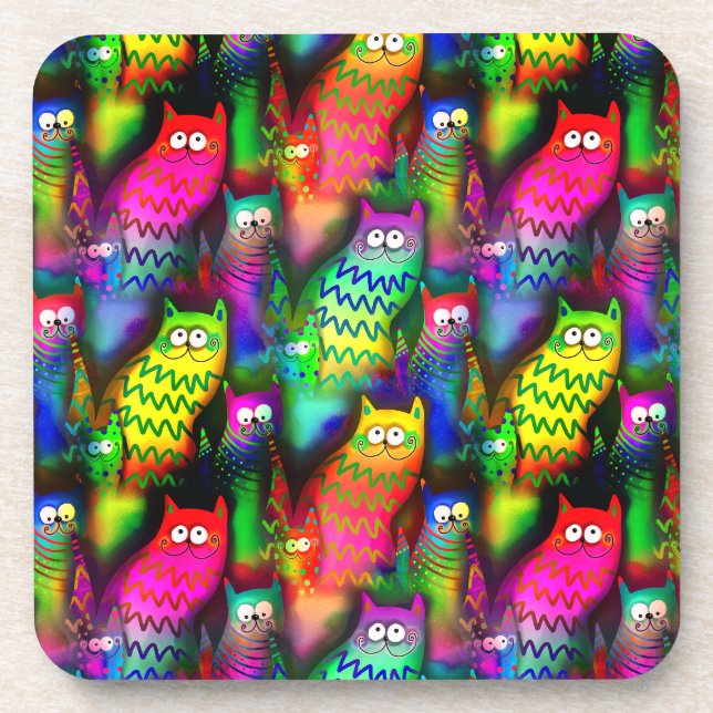 Dessous-de-verre Funny Cats Motif-54578 (Devant)