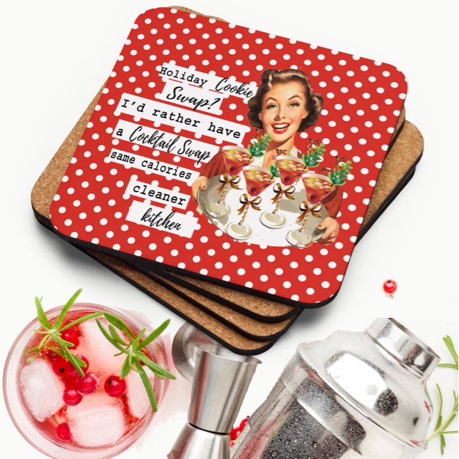 Dessous-de-verre Funny Christmas Coaster Retro Best Friend Cookie (Créateur téléchargé)