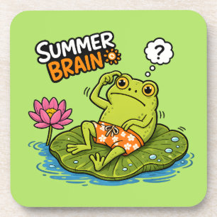 Dessous-de-verre Funny Frog Summer Brain Grenouille de dessin animé