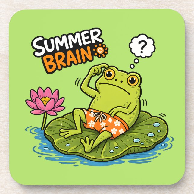 Dessous-de-verre Funny Frog Summer Brain|Grenouille de dessin animé (Devant)