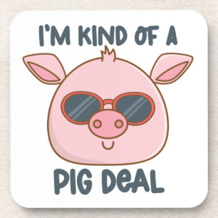 Dessous-de-verre Funny Pig Pun