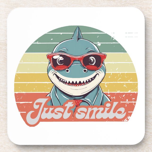 Dessous-de-verre Funny requin invitation vous sourire (Devant)
