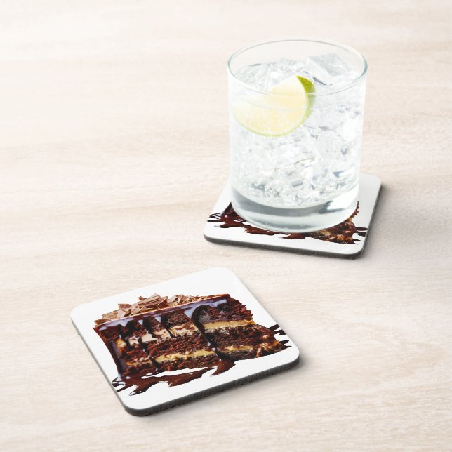 Dessous-de-verre Gâteau au chocolat multi-couches indulgent de Slip (Côté Droit)