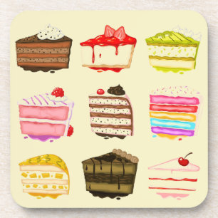 Dessous-de-verre Gâteau d'anniversaire de gâteau mignon avec crème 