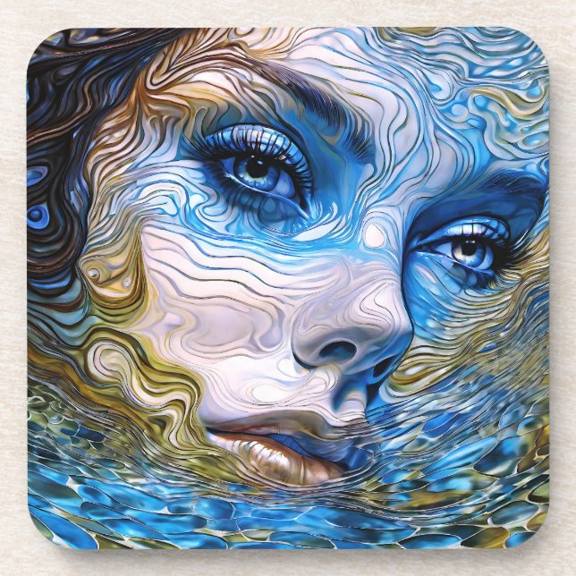 Dessous-de-verre "Gazon En Acier" - Femmes Dans L'Eau (Devant)