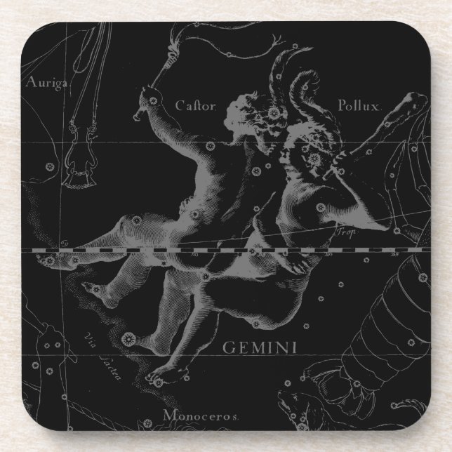 Dessous-de-verre Gemini Zodiac Constellation Hevelius 1690 (Devant)