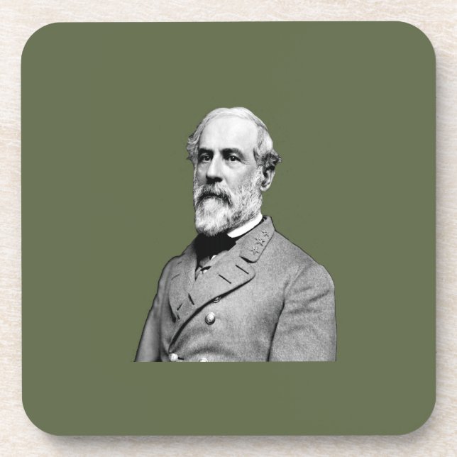 Dessous-de-verre Général ⚔️ 🎩 Robert E. Lee Army Green (Devant)