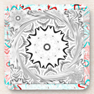 Dessous-de-verre Géométrie en cyan rose africain