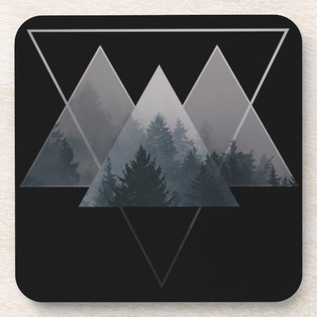 Dessous-de-verre Géométrie Triangles Misty Forest (Devant)