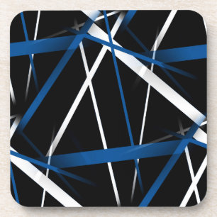 Dessous-de-verre Géométrie Urbaine Noir Blanc Bleu