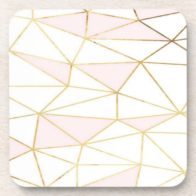 Dessous de verre géométriques d'or rose (Devant)