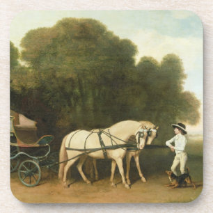 Dessous-de-verre George Stubbs   un phaéton avec une paire de Pon