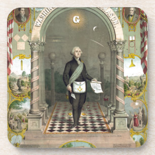 Dessous-de-verre George Washington comme un franc-maçon