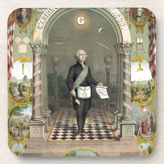Dessous-de-verre George Washington comme un franc-maçon (Devant)