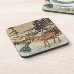 Dessous-de-verre Gerda vintage et le renne par Edmund Dulac