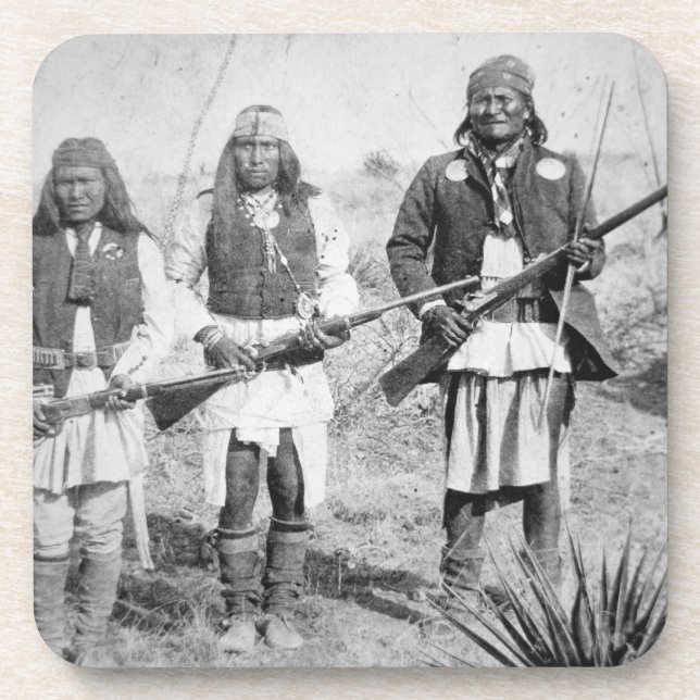 Dessous-de-verre Geronimo et trois de ses guerriers d'Apache, 1886 (Devant)