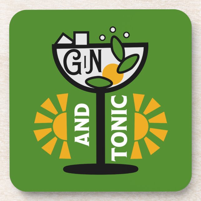 Dessous-de-verre Gin vintage Et Art Tonique (Devant)
