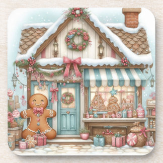 Dessous-de-verre Gingerbread Bakery House Shop beverage coaster