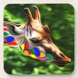 Dessous-de-verre Girafe d'arc-en-ciel
