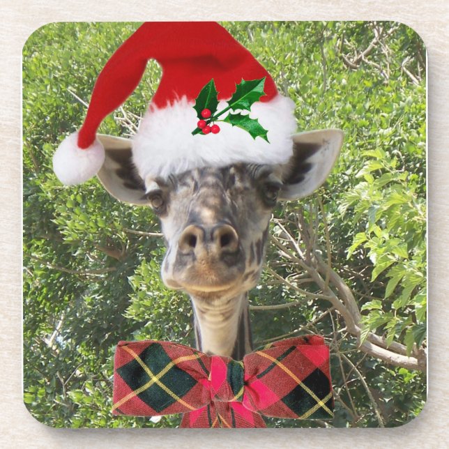Dessous-de-verre Girafe de Père Noël (Devant)