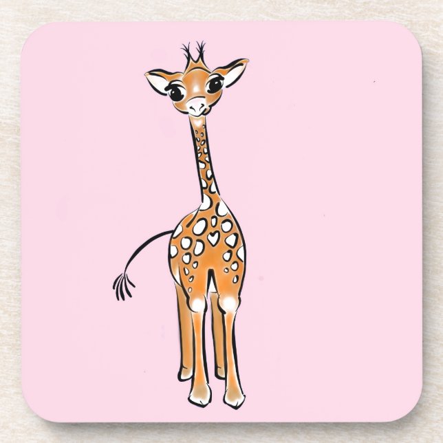 Dessous-de-verre Girafe en croûte rose (Devant)