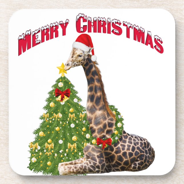 Dessous-de-verre Giraffe de Noël (Devant)