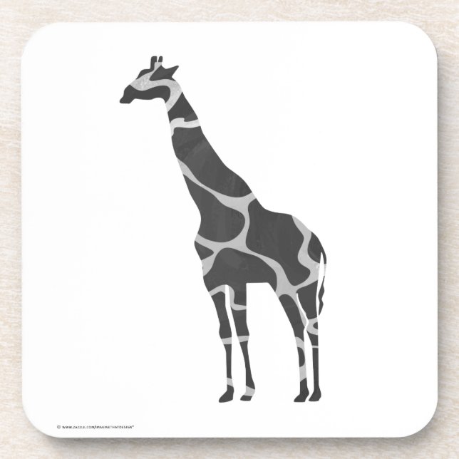 Dessous-de-verre Giraffe Silhoutte noir et gris (Devant)