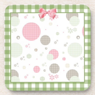 Dessous-de-verre Girly Rose En vichy Cercles Motifs mignonnes margu