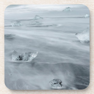 Dessous-de-verre Glace et eau sur une plage, Islande