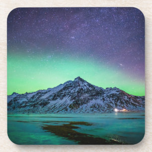 Dessous-de-verre Glace et neige Aurora Borealis Voie Lactée Islan