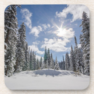 Dessous-de-verre Glace et neige Sunrise Winter Snow Alberta, Cana