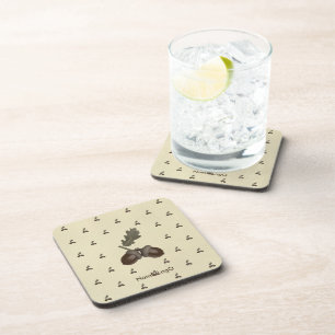 Dessous-de-verre gland de modèle 3 en plastique dur