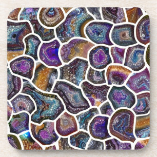 Dessous-de-verre Glittering Geode Mosaic