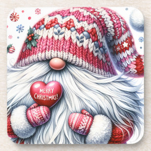 Dessous-de-verre Gnome de Noël rouge mignon