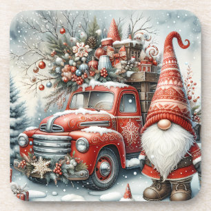 Dessous-de-verre Gnome de Noël rouge mignon/Camion Vintage