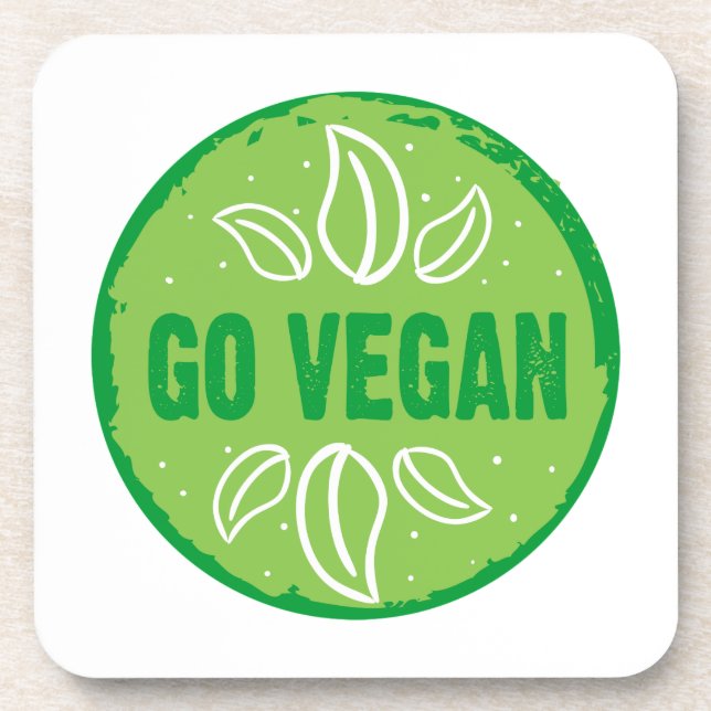 Dessous-de-verre Go Vegan, végétalien, végétarien, (Devant)