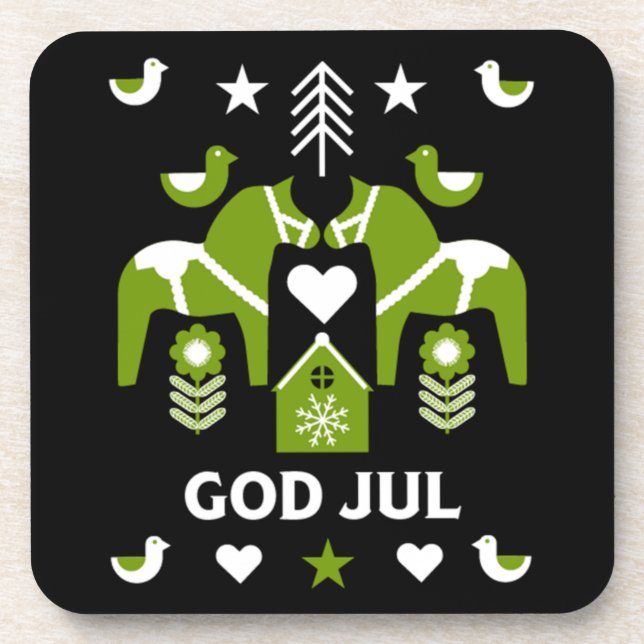 Dessous-de-verre God Jul Swedish Folk Art (Devant)