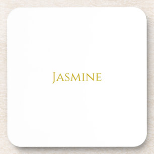 Dessous-de-verre Gold Color Plain Minimalist Nom professionnel