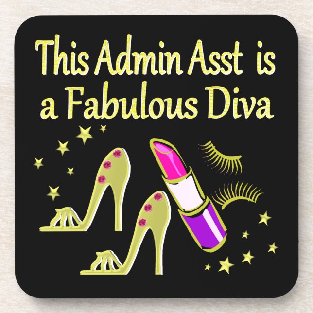 DESSOUS-DE-VERRE GOLD GLITZY ADMIN ASSISTANT DIVA DESIGN (Devant)