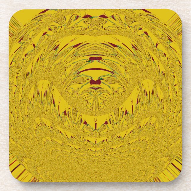 Dessous-de-verre Golden Lion Head Art (Devant)