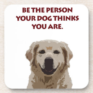 Dessous-de-verre Golden Retriever avec une belle citation