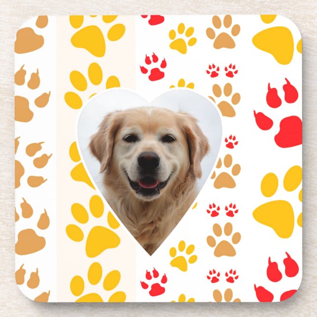 Dessous-de-verre Golden Retriever Chien Coeurs Pâtes Imprimer (Devant)