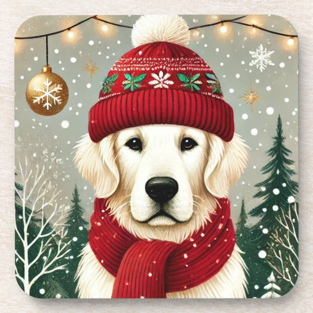Dessous-de-verre Golden Retriever in Festive Sweater - Cozy Christm (Devant)