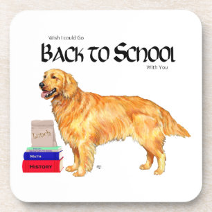 Dessous-de-verre Golden Retriever Retour à l'école