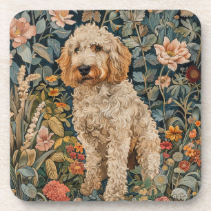 Dessous-de-verre Goldendoodle Chien dans William Morris Style Garde