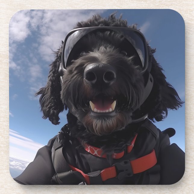 Dessous de verre Goldendoodle de Skydiving (Devant)