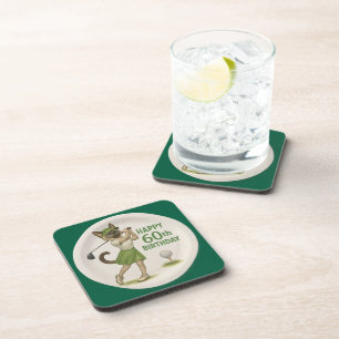 Dessous-de-verre Golf 60e anniversaire pour Golfer avec balle et te