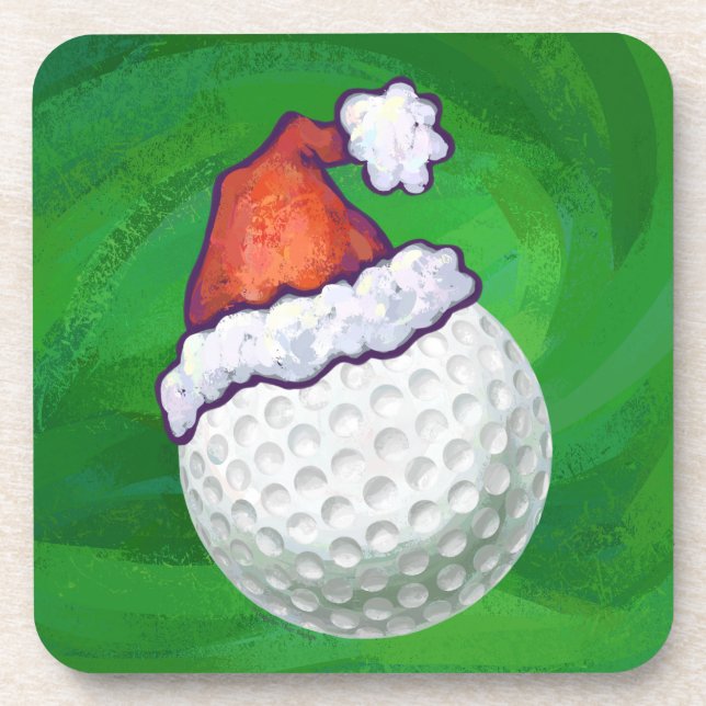 Dessous-de-verre Golf Ball Christmas Hats (Devant)