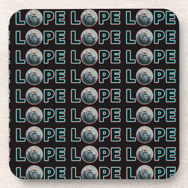 Dessous-de-verre Gorilla Lope brille dans la conception de nom clai (Devant)